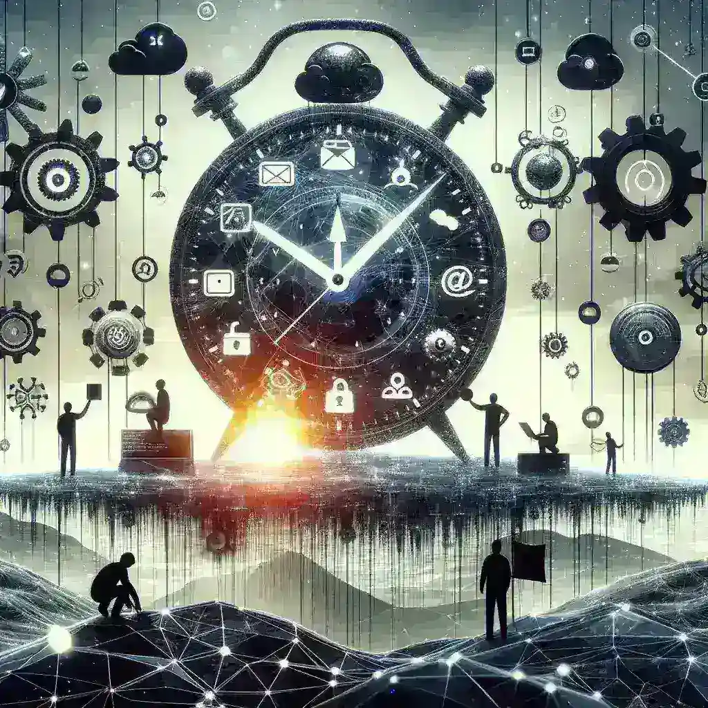 "Illustration of a computer screen displaying a cron job scheduler interface, symbolizing the concept of automated website monitoring and maintenance checks for improved performance and uptime."
